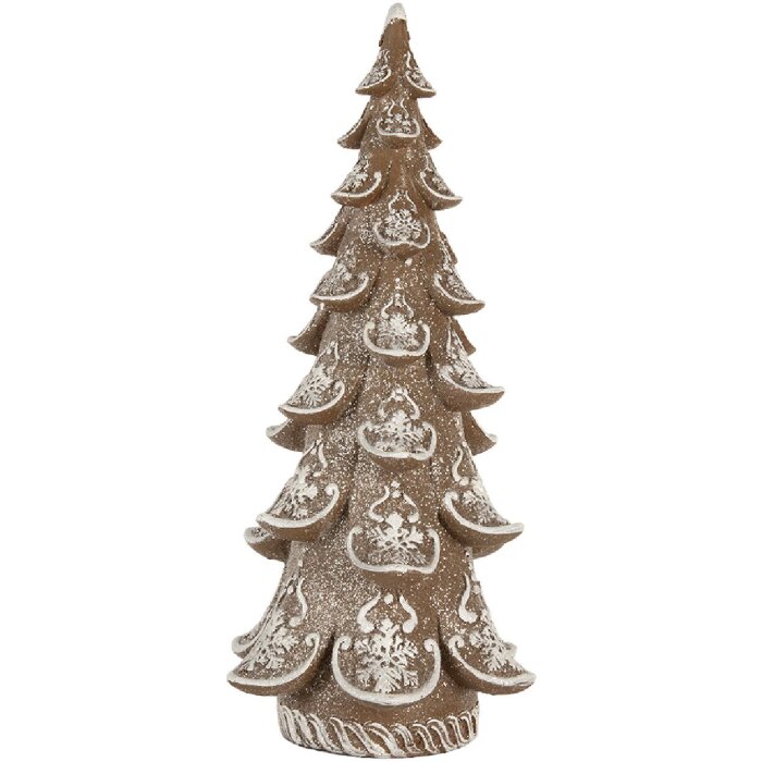 Clayre & Eef 6PR5816 Decoración Árbol de Navidad 19x19x40 cm Marrón y Blanco