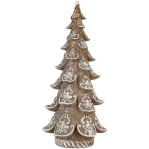 Clayre & Eef 6PR5816 Decoración Árbol de Navidad 19x19x40 cm Marrón y Blanco
