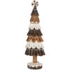 Clayre & Eef 6PR5819 Decoración Árbol de Navidad Ø 12x39 cm Marrón-Blanco