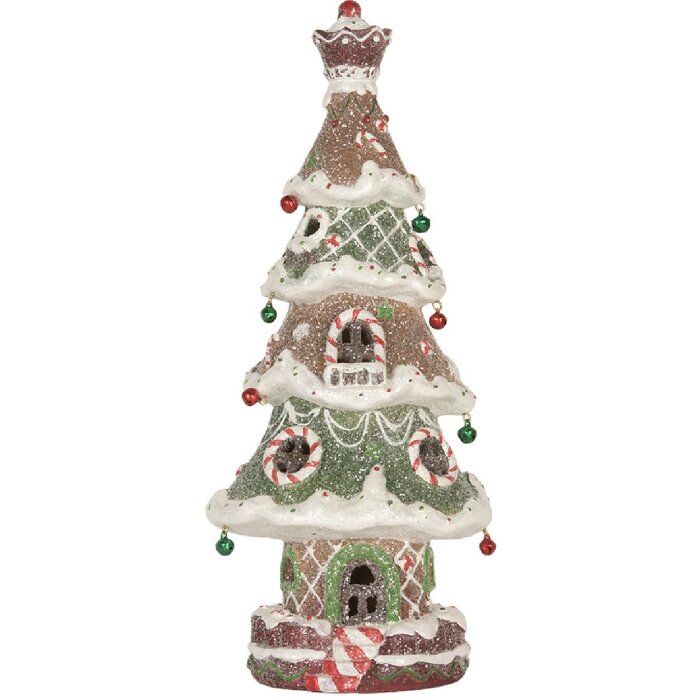 Clayre & Eef 6PR5828 Decoración Árbol de Navidad con LED 15x12x36 cm