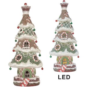 Clayre & Eef 6PR5828 Decoración Árbol de Navidad con LED 15x12x36 cm