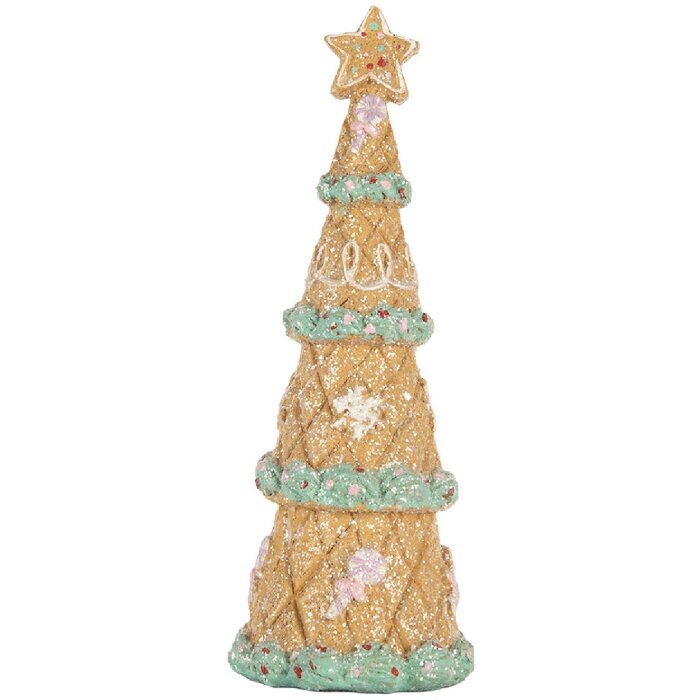 Clayre & Eef 6PR5830 Decoración Árbol de Navidad Ø 9x25 cm Marrón-Verde