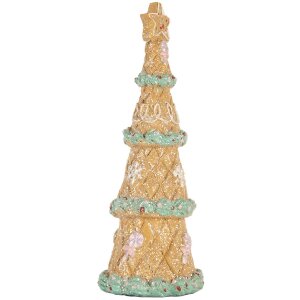 Clayre & Eef 6PR5830 Decoración Árbol de Navidad Ø 9x25 cm Marrón-Verde