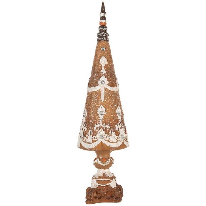 Árbol de Navidad Decorativo Clayre & Eef 6PR5835 Ø 10x38 cm Marrón y Blanco