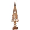 Árbol de Navidad Decorativo Clayre & Eef 6PR5835 Ø 10x38 cm Marrón y Blanco