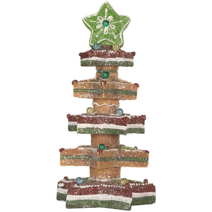 Árbol de Navidad decorativo con LED Clayre & Eef 6PR5838 15x15x29 cm Marrón-Rojo