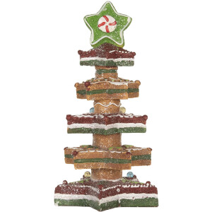 Árbol de Navidad decorativo con LED Clayre & Eef 6PR5838 15x15x29 cm Marrón-Rojo