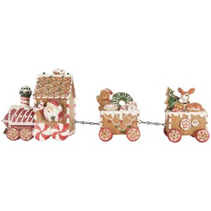 Tren decorativo Clayre & Eef 6PR5839 33x10x15 cm Marrón-Rojo