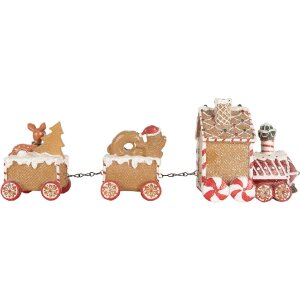 Tren decorativo Clayre & Eef 6PR5839 33x10x15 cm Marrón-Rojo