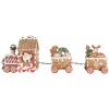 Tren decorativo Clayre & Eef 6PR5839 33x10x15 cm Marrón-Rojo