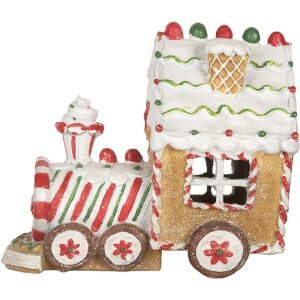 Clayre & Eef 6PR5840 Decoración Locomotora con LED 21x12x17 cm