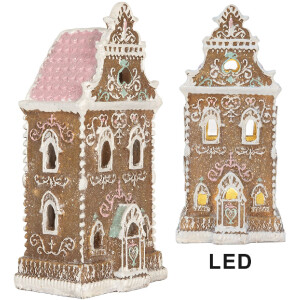 Decoración Casa Clayre & Eef 6PR5842 con LED 9x7x18 cm Marrón-Rosa