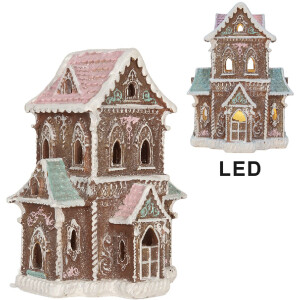 Casa Decorativa con LED Clayre & Eef 6PR5844 15x12x20 cm