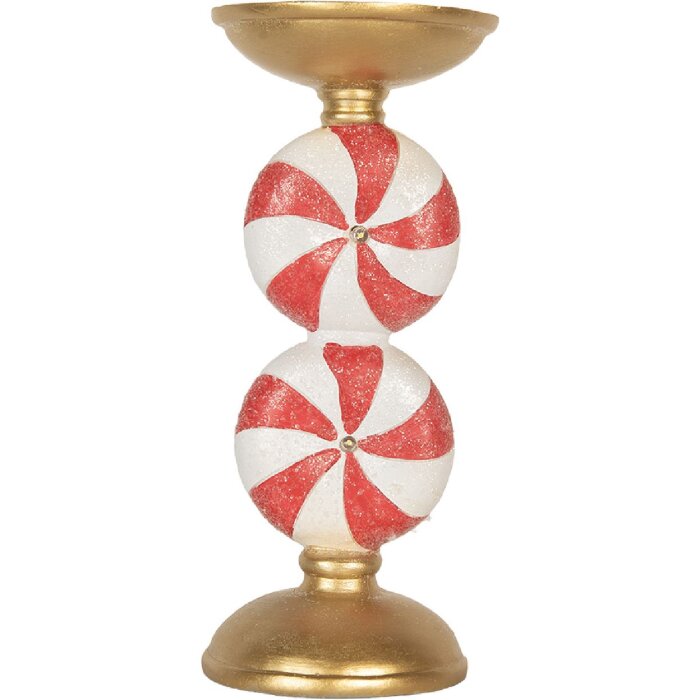 Candelabro con LED Clayre & Eef 6PR5850 Ø 10x23 cm Dorado Blanco