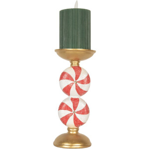 Candelabro con LED Clayre & Eef 6PR5850 Ø 10x23 cm Dorado Blanco