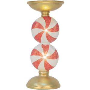 Candelabro con LED Clayre & Eef 6PR5850 Ø 10x23 cm Dorado Blanco