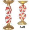 Candelabro con LED Clayre & Eef 6PR5850 Ø 10x23 cm Dorado Blanco