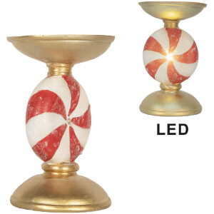 Candelabro Clayre & Eef 6PR5851 con LED Ø 10x16 cm Dorado Blanco