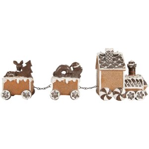 Tren Decorativo Clayre & Eef 6PR5856 33x10x15 cm Marrón y Blanco
