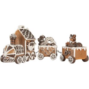 Tren Decorativo Clayre & Eef 6PR5856 33x10x15 cm Marrón y Blanco