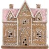 Casa decorativa con LED Clayre & Eef 6PR5857 21x8x20 cm Marrón Rosa