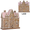 Casa decorativa con LED Clayre & Eef 6PR5857 21x8x20 cm Marrón Rosa