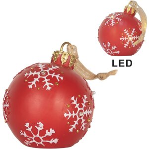Clayre & Eef 6PR5858 Adorno para Navidad con LED Ø 12x14 cm