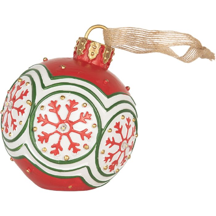 Clayre & Eef 6PR5859 Adorno para Colgar Bola de Navidad con LED Ø 12x14 cm