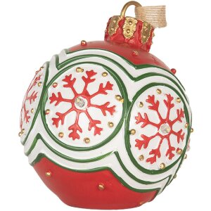 Clayre & Eef 6PR5859 Adorno para Colgar Bola de Navidad con LED Ø 12x14 cm