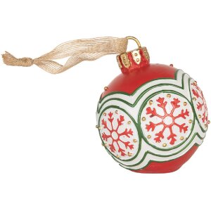 Clayre & Eef 6PR5859 Adorno para Colgar Bola de Navidad con LED Ø 12x14 cm