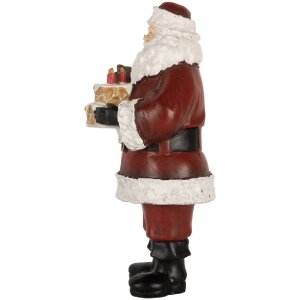 Clayre & Eef 6PR5862 Decoración Papá Noel con Tarta 10x10x21 cm
