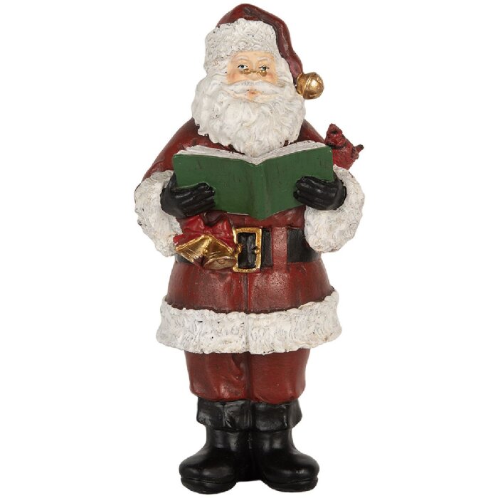 Clayre & Eef 6PR5863 Decoración Papá Noel con Libro 10x10x21 cm