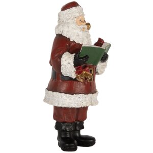 Clayre & Eef 6PR5863 Decoración Papá Noel con Libro 10x10x21 cm