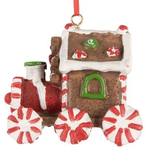Adorno Decorativo Locomotora Clayre & Eef 6PR5864 9x5x9 cm Marrón-Rojo