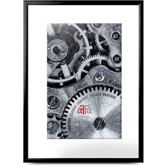 Marco de fotos de aluminio FramesFactory 30x40 cm negro perfil bloque 0,9 cm cristal acrílico