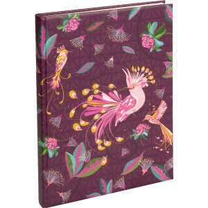 Goldbuch Cuaderno Tropical Birds Ciruela 15x22 cm