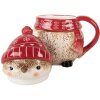 Clayre & Eef 6CEMU0203 Jarra 15x11x17 cm Rojo Beige con tapa