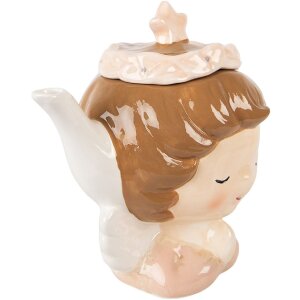Clayre & Eef 6CETE0184 Tetera 21x12x16 cm Beige-Rosa...