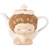 Clayre & Eef 6CETE0184 Tetera 21x12x16 cm Beige-Rosa / 650 ml