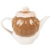 Clayre & Eef 6CETE0184 Tetera 21x12x16 cm Beige-Rosa / 650 ml