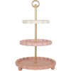 Clayre & Eef 6H2458 Estantería de niveles Ø 30x50 cm rosa-blanco