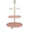 Clayre & Eef 6H2458 Estantería de niveles Ø 30x50 cm rosa-blanco