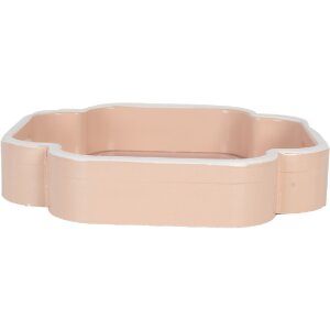 Clayre & Eef 6H2461 Bandeja Decorativa (Set de 2) Beige Rosa 30x30/24x24 cm