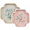 Clayre & Eef 6H2461 Bandeja Decorativa (Set de 2) Beige Rosa 30x30/24x24 cm