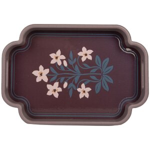 Clayre & Eef 6H2463 Set de Bandejas Decorativas 2 Rosa Violeta 46x30x5 cm / 35x24x5 cm