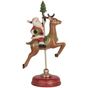 Clayre & Eef 6PR5763 Decoración Papá Noel en Reno 16x11x30 cm