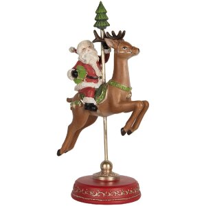 Clayre & Eef 6PR5763 Decoración Papá Noel en Reno 16x11x30 cm