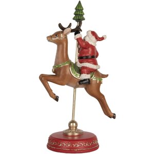 Clayre & Eef 6PR5763 Decoración Papá Noel en Reno 16x11x30 cm