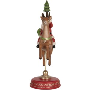 Clayre & Eef 6PR5763 Decoración Papá Noel en Reno 16x11x30 cm