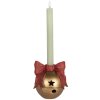 Clayre & Eef 6PR5767 Candelabro 13x12x13 cm Dorado y Rojo